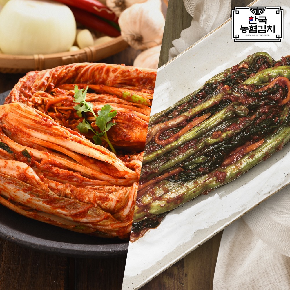 [농협식품] 한국농협김치 김치세트 포기3kg+갓2kg