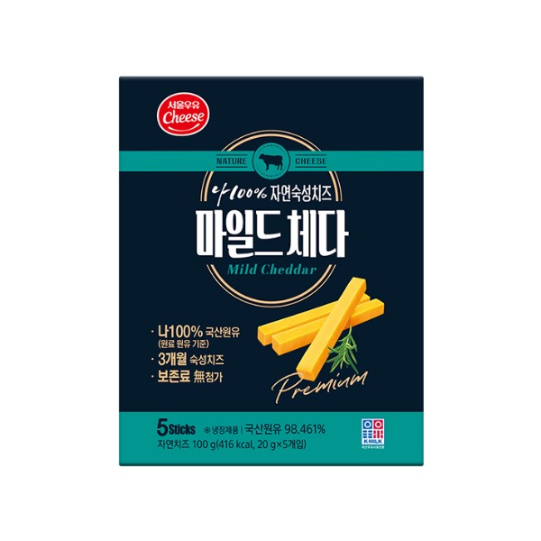 (유통기한 4월 13일 까지) [LYVLY] 서울우유 자연숙성치즈 마일드 체다 100g